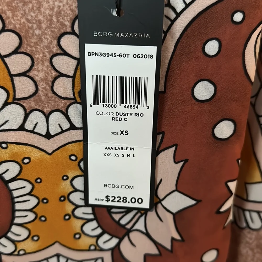 🛍️SALE🛍️ BCBGMAXAZRIA Grand Paisley Maxi Wrap Skirt In Dusty Rio (NWT) - Picture 5 of 8